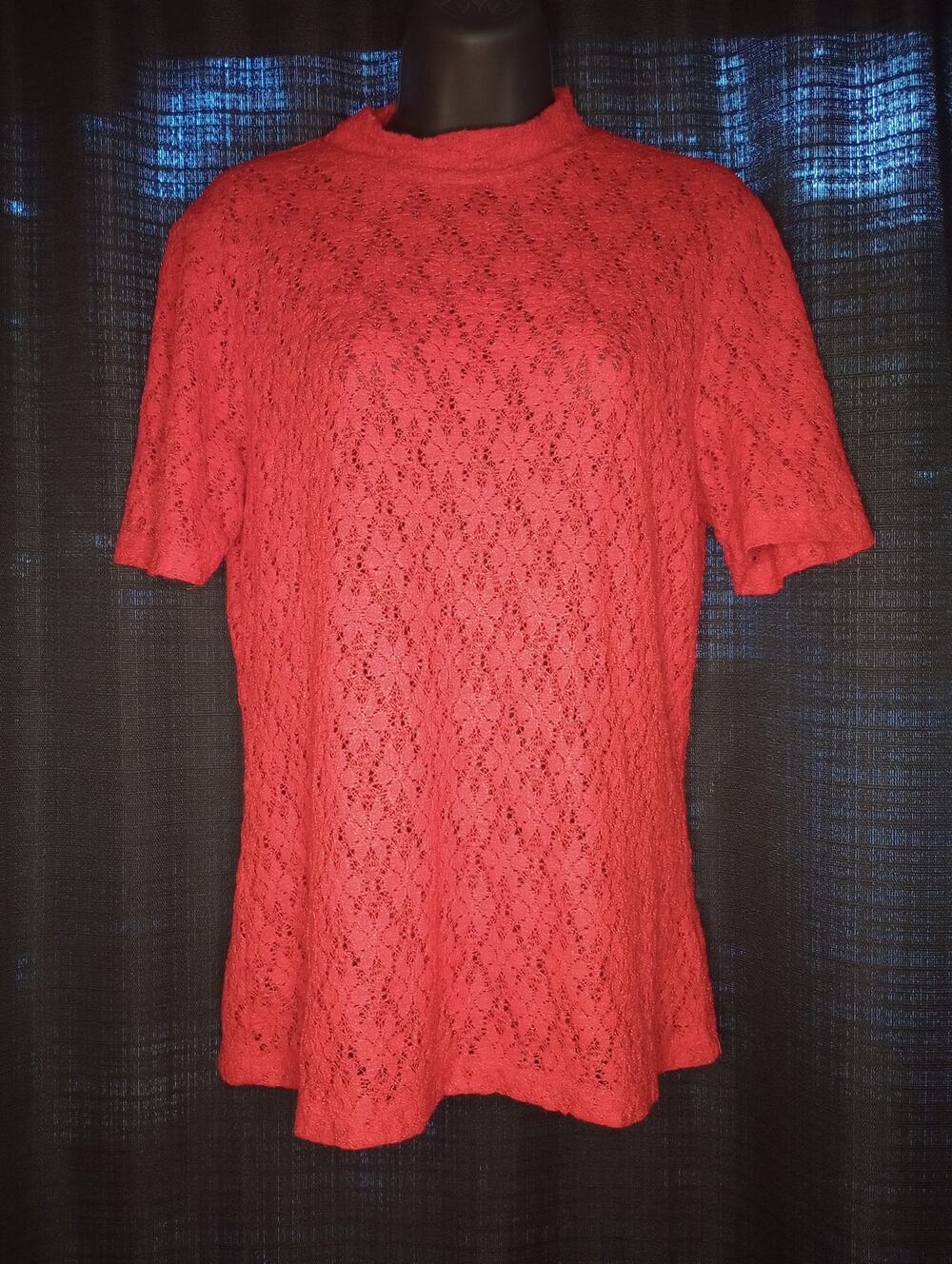 Full Lace Red Short Sleeve Top - Vamp Goth Whimsigoth Bold Secretary Office